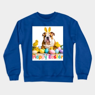 Happy Easter English Bulldog Bunny Crewneck Sweatshirt